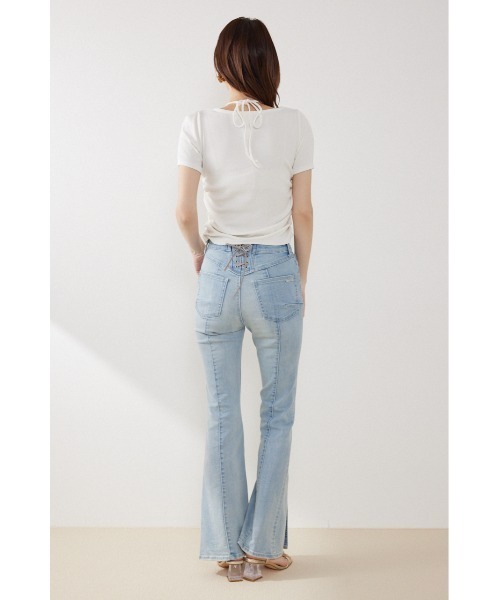 rienda(リエンダ)の「フロントギャザーカットトップス 夏服(Tシャツ/カットソー・レディース・ブラック/ホワイト/ピンク・FREE)」の5枚目の写真