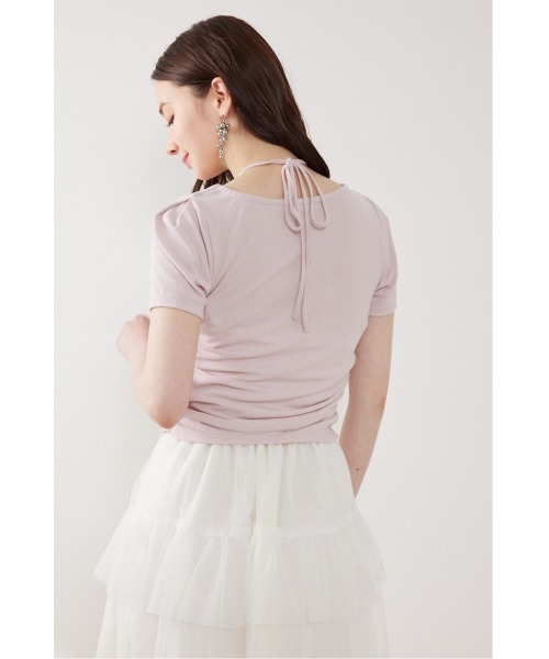 rienda(リエンダ)の「フロントギャザーカットトップス 夏服(Tシャツ/カットソー・レディース・ブラック/ホワイト/ピンク・FREE)」の18枚目の写真