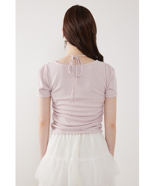 rienda(リエンダ)の「フロントギャザーカットトップス 夏服(Tシャツ/カットソー・レディース・ブラック/ホワイト/ピンク・FREE)」の21枚目の写真