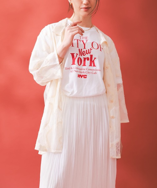 URBAN RESEARCH（アーバンリサーチ）の「ESTHE　OVERSIZED SHEER LACE SHIRTS（シャツ/ブラウス・レディース・オフホワイト/ブラウン・SMALL）」の9枚目の写真