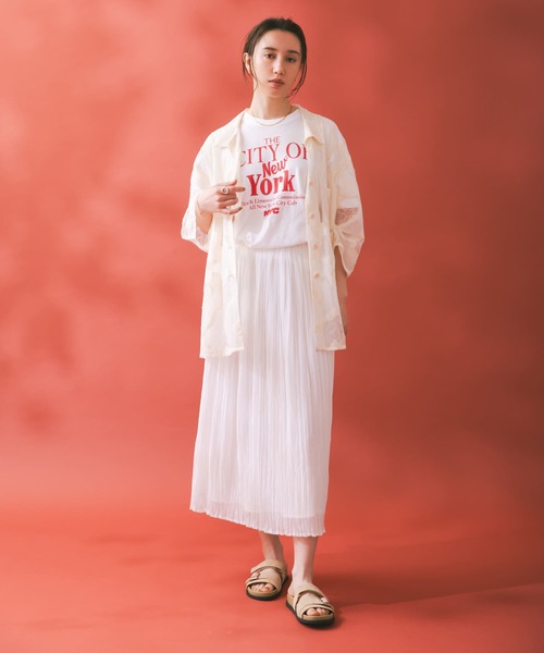 URBAN RESEARCH（アーバンリサーチ）の「ESTHE　OVERSIZED SHEER LACE SHIRTS（シャツ/ブラウス・レディース・オフホワイト/ブラウン・SMALL）」の10枚目の写真