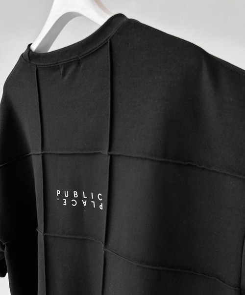 minsobi(ミンソビ)の「PUBLIC PLACE ロゴ パネル切替 ビッグシルエット半袖Tシャツ ユニセックス(Tシャツ/カットソー・メンズ・ブラック・FREE)」の11枚目の写真