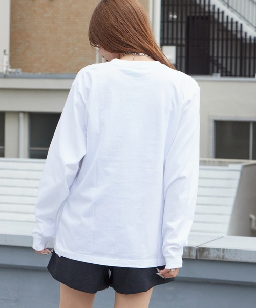 WBSB（ダブルビーエスビー）の「WBSB/ダブルビーエスビー DOUCHE L/S TEE-vintage プリントTシャツ 長袖 ひび割れプリント メンズ レディース ユニセックス 秋 秋服 2026年秋冬（Tシャツ/カットソー・メンズ・ホワイト/ライトブルー/ブラック・M/L/XL）」の13枚目の写真