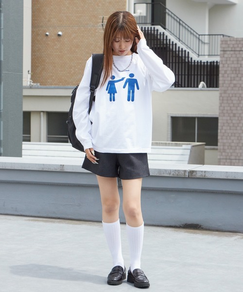 WBSB（ダブルビーエスビー）の「WBSB/ダブルビーエスビー DOUCHE L/S TEE-vintage プリントTシャツ 長袖 ひび割れプリント メンズ レディース ユニセックス 秋 秋服 2026年秋冬（Tシャツ/カットソー・メンズ・ホワイト/ライトブルー/ブラック・M/L/XL）」の11枚目の写真