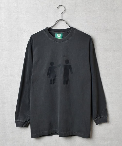 WBSB（ダブルビーエスビー）の「WBSB/ダブルビーエスビー DOUCHE L/S TEE-vintage プリントTシャツ 長袖 ひび割れプリント メンズ レディース ユニセックス 秋 秋服 2026年秋冬（Tシャツ/カットソー・メンズ・ホワイト/ライトブルー/ブラック・M/L/XL）」の9枚目の写真
