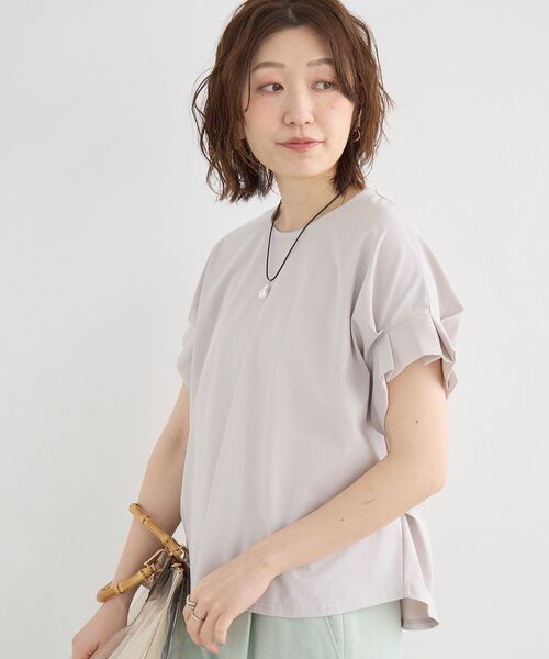 le.coeur blanc(ルクールブラン)の「ドライコットンタックスリーブプルオーバー(Tシャツ/カットソー・レディース・カーキオリーブ/ホワイト系その他/グレイッシュベージュ/ブラック/オフホワイト・38)」の20枚目の写真