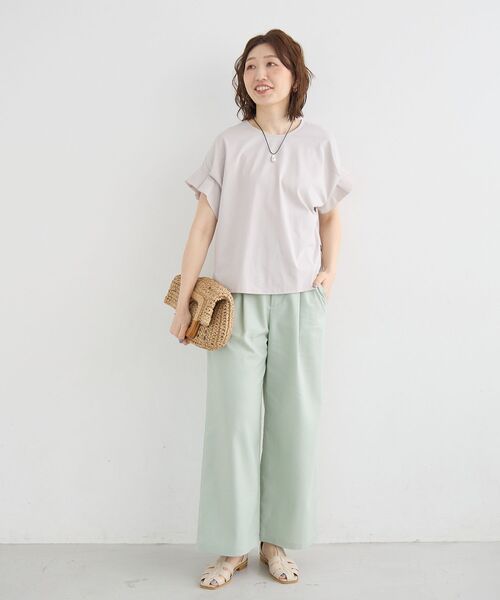 le.coeur blanc(ルクールブラン)の「ドライコットンタックスリーブプルオーバー(Tシャツ/カットソー・レディース・カーキオリーブ/ホワイト系その他/グレイッシュベージュ/ブラック/オフホワイト・38)」の19枚目の写真