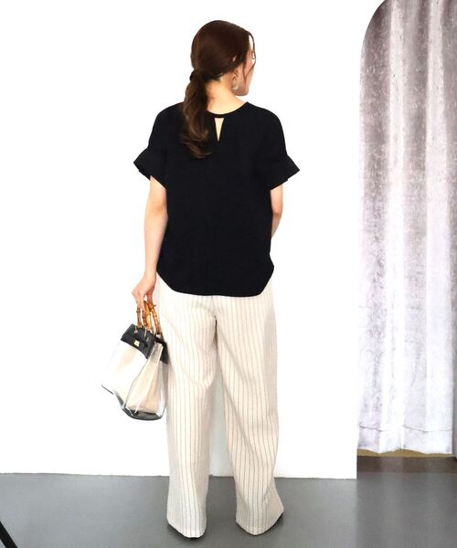le.coeur blanc(ルクールブラン)の「ドライコットンタックスリーブプルオーバー(Tシャツ/カットソー・レディース・カーキオリーブ/ホワイト系その他/グレイッシュベージュ/ブラック/オフホワイト・38)」の8枚目の写真