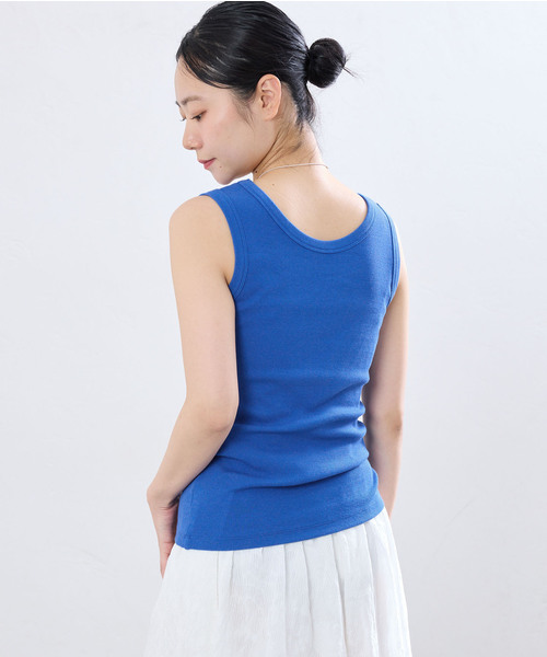 IENA(イエナ)の「《追加/UVカット》テレコストレッチフレンチノースリーブ(Tシャツ/カットソー・レディース・ホワイト/グレー/ブルー系その他/ベージュ・FREE)」の21枚目の写真