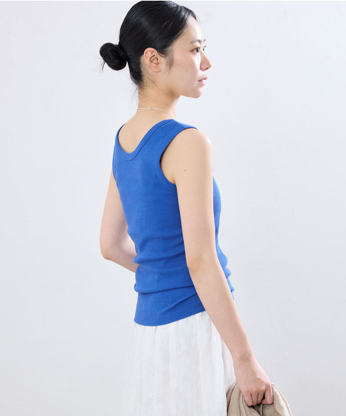 IENA(イエナ)の「《追加/UVカット》テレコストレッチフレンチノースリーブ(Tシャツ/カットソー・レディース・ホワイト/グレー/ブルー系その他/ベージュ・FREE)」の20枚目の写真