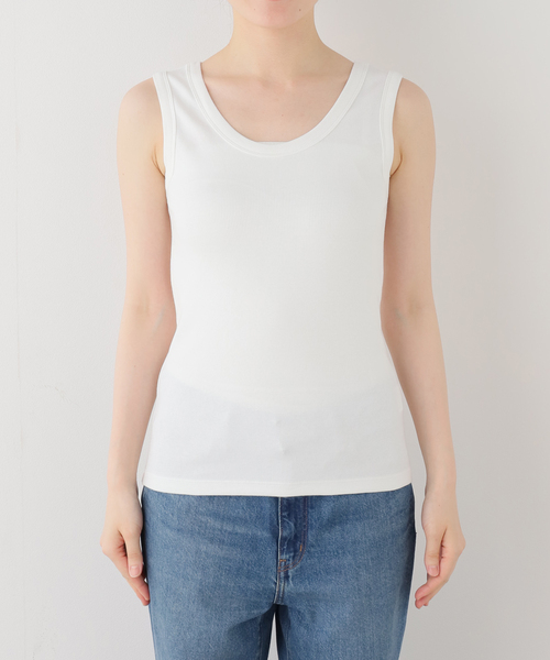 IENA(イエナ)の「《追加/UVカット》テレコストレッチフレンチノースリーブ(Tシャツ/カットソー・レディース・ホワイト/グレー/ブルー系その他/ベージュ・FREE)」の10枚目の写真