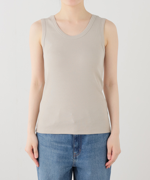 IENA(イエナ)の「《追加/UVカット》テレコストレッチフレンチノースリーブ(Tシャツ/カットソー・レディース・ホワイト/グレー/ブルー系その他/ベージュ・FREE)」の8枚目の写真