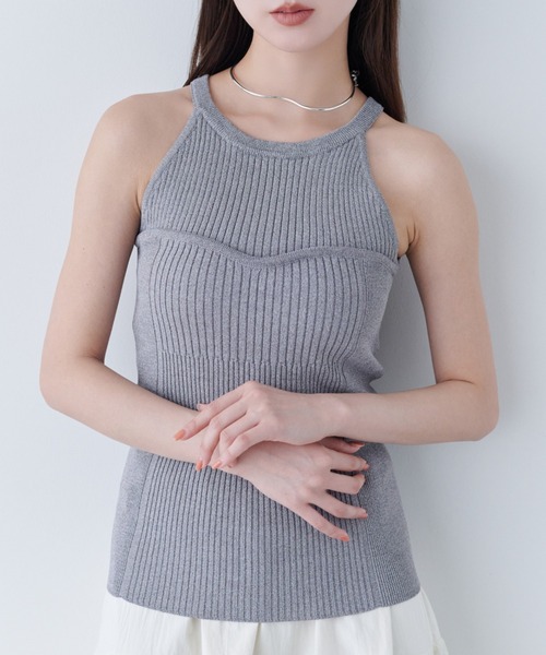 Olume (オリュム)の「アメスリニットトップス(タンクトップ・レディース・グレー/ホワイト・FREE)」の10枚目の写真