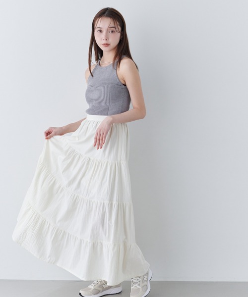 Olume (オリュム)の「アメスリニットトップス(タンクトップ・レディース・グレー/ホワイト・FREE)」の12枚目の写真