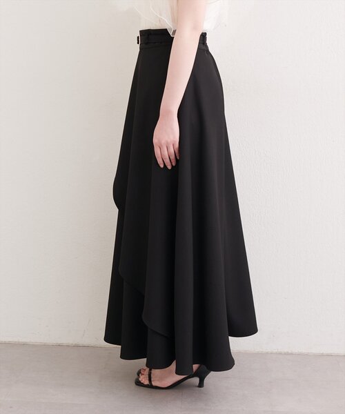 natural couture（ナチュラルクチュール）の「ゴールドバックル付きラップフレアスカート（スカート・レディース・チャコールグレー/ピンク/ブラック/ライトベージュ/アイボリー・FREE）」の19枚目の写真