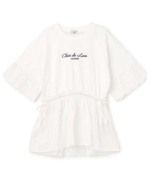 pom ponette junior(ポンポネットジュニア)の「【AMI】ペプラムプルオーバー(Tシャツ/カットソー・キッズ・グレー/オフホワイト・M:150cm)」の11枚目の写真
