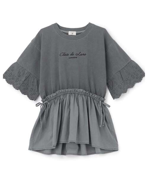 pom ponette junior(ポンポネットジュニア)の「【AMI】ペプラムプルオーバー(Tシャツ/カットソー・キッズ・グレー/オフホワイト・M:150cm)」の12枚目の写真