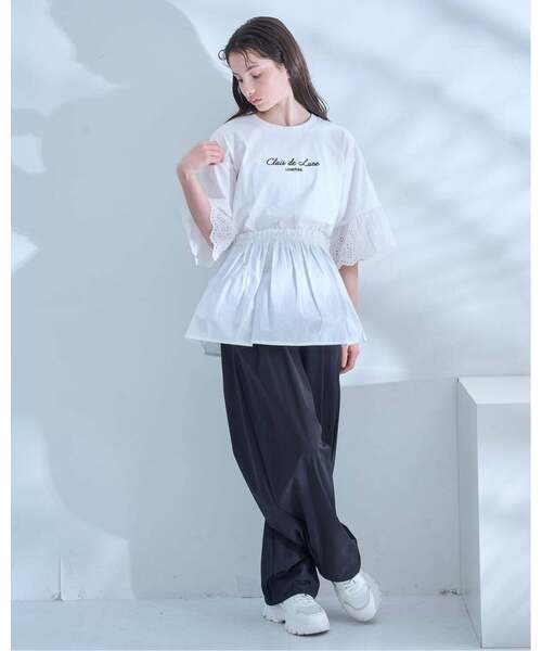 pom ponette junior(ポンポネットジュニア)の「【AMI】ペプラムプルオーバー(Tシャツ/カットソー・キッズ・グレー/オフホワイト・M:150cm)」の13枚目の写真