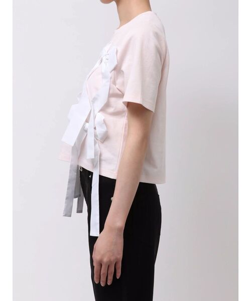 CALNAMUR（カルナムール）の「バイカラー3ＤリボンＴシャツ（Tシャツ/カットソー・レディース・ホワイト/ブラック/ピンク・FREE）」の17枚目の写真