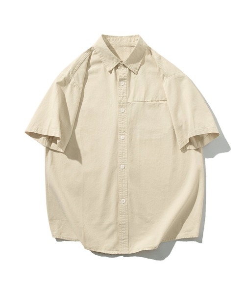 aimoha(アイモハ)の「【mens】ポケット付き半袖シャツ(シャツ/ブラウス・メンズ・ベージュ/ブラック/オフホワイト・XX-LARGE/X-LARGE/LARGE/MEDIUM)」の1枚目の写真