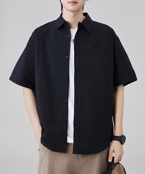 aimoha(アイモハ)の「【mens】ポケット付き半袖シャツ(シャツ/ブラウス・メンズ・ベージュ/ブラック/オフホワイト・XX-LARGE/X-LARGE/LARGE/MEDIUM)」の10枚目の写真