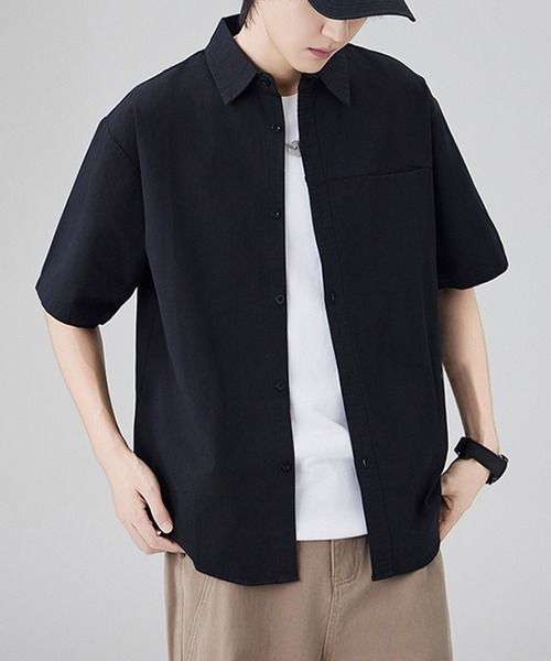 aimoha(アイモハ)の「【mens】ポケット付き半袖シャツ(シャツ/ブラウス・メンズ・ベージュ/ブラック/オフホワイト・XX-LARGE/X-LARGE/LARGE/MEDIUM)」の12枚目の写真