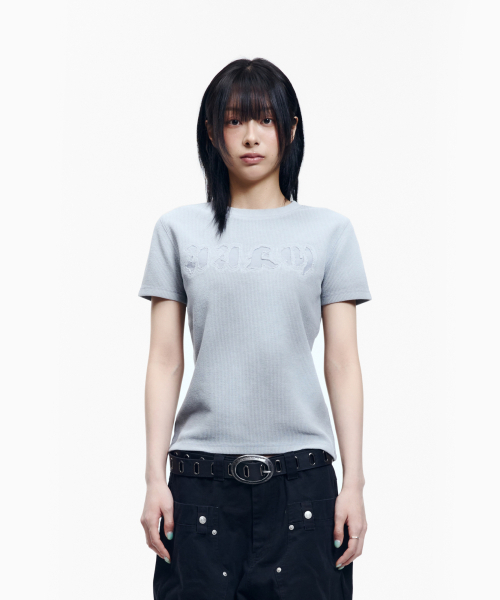 AAKAM(アーカム)の「Reverse Patch Waffle Half Top (Gray)(Tシャツ/カットソー・レディース・その他・3/2/1)」の3枚目の写真