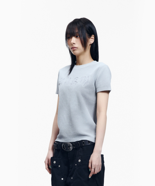 AAKAM(アーカム)の「Reverse Patch Waffle Half Top (Gray)(Tシャツ/カットソー・レディース・その他・3/2/1)」の5枚目の写真