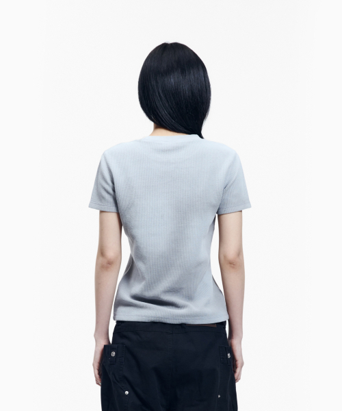 AAKAM(アーカム)の「Reverse Patch Waffle Half Top (Gray)(Tシャツ/カットソー・レディース・その他・3/2/1)」の6枚目の写真