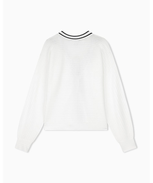 EMPORIO ARMANI(エンポリオアルマーニ)の「【エンポリオ アルマーニ】ウィメンズ リブ編み カーディガン ビスコース混紡(カーディガン/ボレロ・レディース・ホワイト・SMALL/MEDIUM/LARGE)」の7枚目の写真