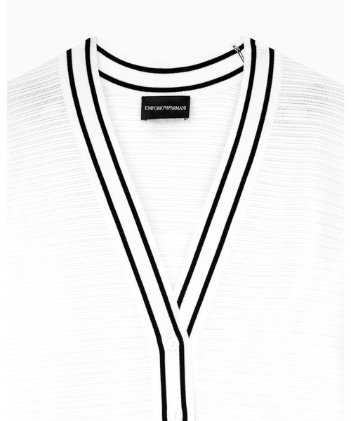 EMPORIO ARMANI(エンポリオアルマーニ)の「【エンポリオ アルマーニ】ウィメンズ リブ編み カーディガン ビスコース混紡(カーディガン/ボレロ・レディース・ホワイト・SMALL/MEDIUM/LARGE)」の8枚目の写真