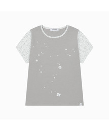 FLORAL TWO TONE T-SHIRT, GRAY