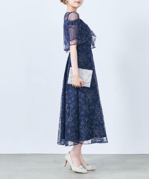 SETUP7(セットアップセブン)の「【metoi】ドレープラメ刺繍ドレス 結婚式 二次会 パーティー フォーマル オケージョン セレモニー(ドレス・レディース・グレイッシュブルー/ピンクベージュ/ネイビー/ブラック・M/L)」の19枚目の写真