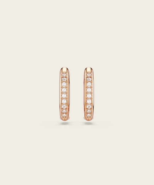 SWAROVSKI(スワロフスキー)の「【公式】【スワロフスキー】Dextera フープピアス, オクタゴンシェイプ, ラウンドカット, 小, ホワイト, ローズゴールドトーン・プレーティング(ピアス(両耳用)・レディース・ゴールド系・ONE SIZE)」の3枚目の写真