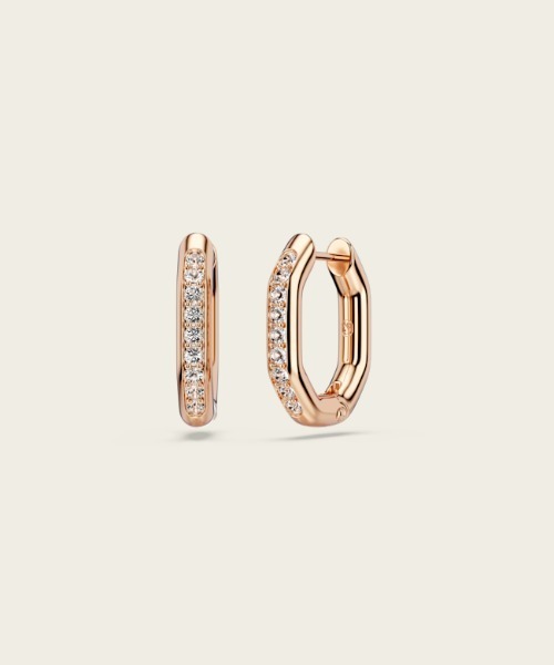 SWAROVSKI(スワロフスキー)の「【公式】【スワロフスキー】Dextera フープピアス, オクタゴンシェイプ, ラウンドカット, 小, ホワイト, ローズゴールドトーン・プレーティング(ピアス(両耳用)・レディース・ゴールド系・ONE SIZE)」の5枚目の写真