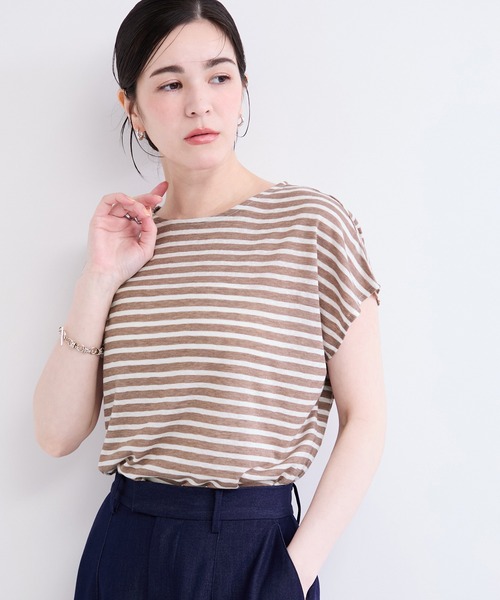 le cercle ADAM ET ROPE'(ルセルクルアダムエロペ)の「シアーボーダープルオーバー(Tシャツ/カットソー・レディース・ブラック系その他2/ブラウン系その他2/ブルー系その他4・FREE)」の3枚目の写真
