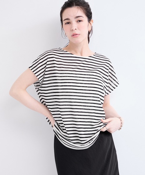 le cercle ADAM ET ROPE'(ルセルクルアダムエロペ)の「シアーボーダープルオーバー(Tシャツ/カットソー・レディース・ブラック系その他2/ブラウン系その他2/ブルー系その他4・FREE)」の15枚目の写真