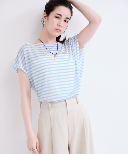 le cercle ADAM ET ROPE'(ルセルクルアダムエロペ)の「シアーボーダープルオーバー(Tシャツ/カットソー・レディース・ブラック系その他2/ブラウン系その他2/ブルー系その他4・FREE)」の14枚目の写真