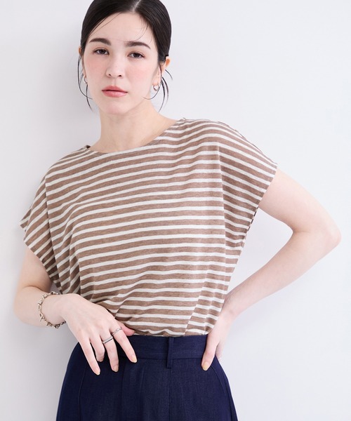 le cercle ADAM ET ROPE'(ルセルクルアダムエロペ)の「シアーボーダープルオーバー(Tシャツ/カットソー・レディース・ブラック系その他2/ブラウン系その他2/ブルー系その他4・FREE)」の13枚目の写真