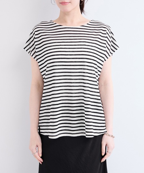 le cercle ADAM ET ROPE'(ルセルクルアダムエロペ)の「シアーボーダープルオーバー(Tシャツ/カットソー・レディース・ブラック系その他2/ブラウン系その他2/ブルー系その他4・FREE)」の12枚目の写真