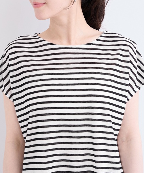 le cercle ADAM ET ROPE'(ルセルクルアダムエロペ)の「シアーボーダープルオーバー(Tシャツ/カットソー・レディース・ブラック系その他2/ブラウン系その他2/ブルー系その他4・FREE)」の9枚目の写真