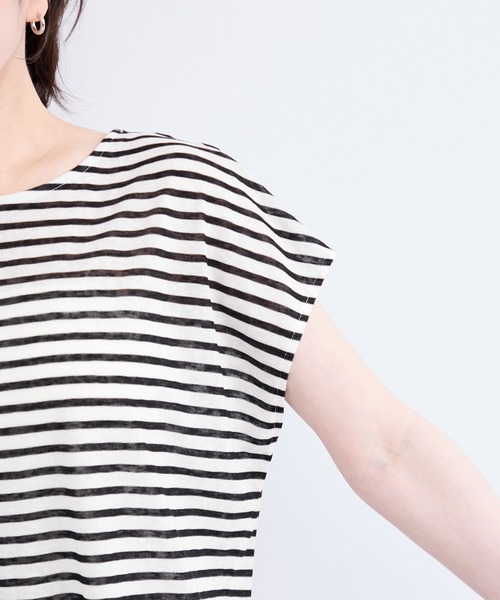 le cercle ADAM ET ROPE'(ルセルクルアダムエロペ)の「シアーボーダープルオーバー(Tシャツ/カットソー・レディース・ブラック系その他2/ブラウン系その他2/ブルー系その他4・FREE)」の8枚目の写真