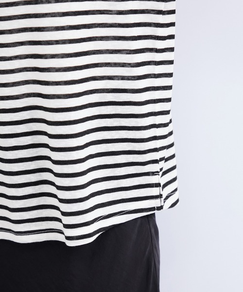 le cercle ADAM ET ROPE'(ルセルクルアダムエロペ)の「シアーボーダープルオーバー(Tシャツ/カットソー・レディース・ブラック系その他2/ブラウン系その他2/ブルー系その他4・FREE)」の7枚目の写真