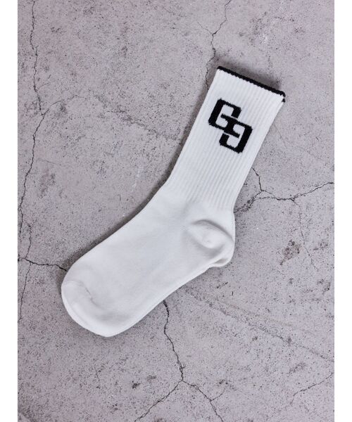 GYDA（ジェイダ）の「GG BICOLOR RIB SOX（ソックス/靴下・レディース・ブラック/グレー/オフホワイト・FREE）」の2枚目の写真