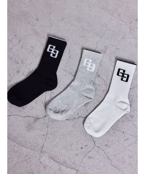 GYDA（ジェイダ）の「GG BICOLOR RIB SOX（ソックス/靴下・レディース・ブラック/グレー/オフホワイト・FREE）」の17枚目の写真