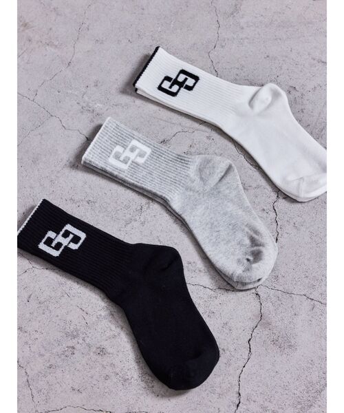 GYDA（ジェイダ）の「GG BICOLOR RIB SOX（ソックス/靴下・レディース・ブラック/グレー/オフホワイト・FREE）」の18枚目の写真