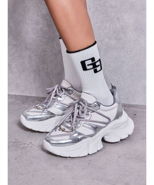 GYDA（ジェイダ）の「GG BICOLOR RIB SOX（ソックス/靴下・レディース・ブラック/グレー/オフホワイト・FREE）」の20枚目の写真