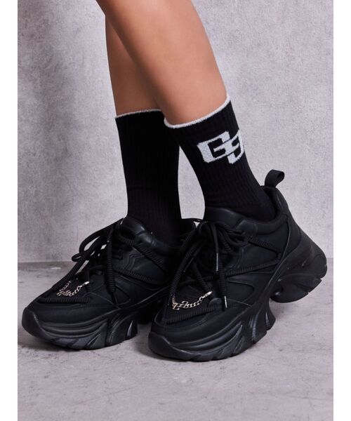 GYDA（ジェイダ）の「GG BICOLOR RIB SOX（ソックス/靴下・レディース・ブラック/グレー/オフホワイト・FREE）」の21枚目の写真