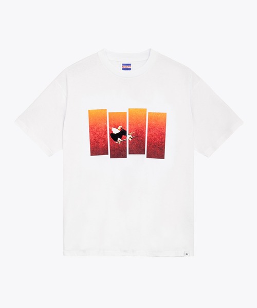 BEDWIN & THE HEARTBREAKERS(ベドウィン アンド ザ ハートブレイカーズ)の「S/S PRINTED TEE "SKATE"(Tシャツ/カットソー・メンズ・オレンジ/ブルー・X-LARGE/LARGE/MEDIUM/SMALL)」の2枚目の写真