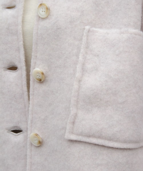 MEYAME（メヤメ）の「MEYAME/メヤメ　ライトウールショートジャケット　LIGHT WOOL SHROT JACKET　MEY-2529（その他アウター・レディース・ブラック/ヘザーグレー・FREE）」の4枚目の写真
